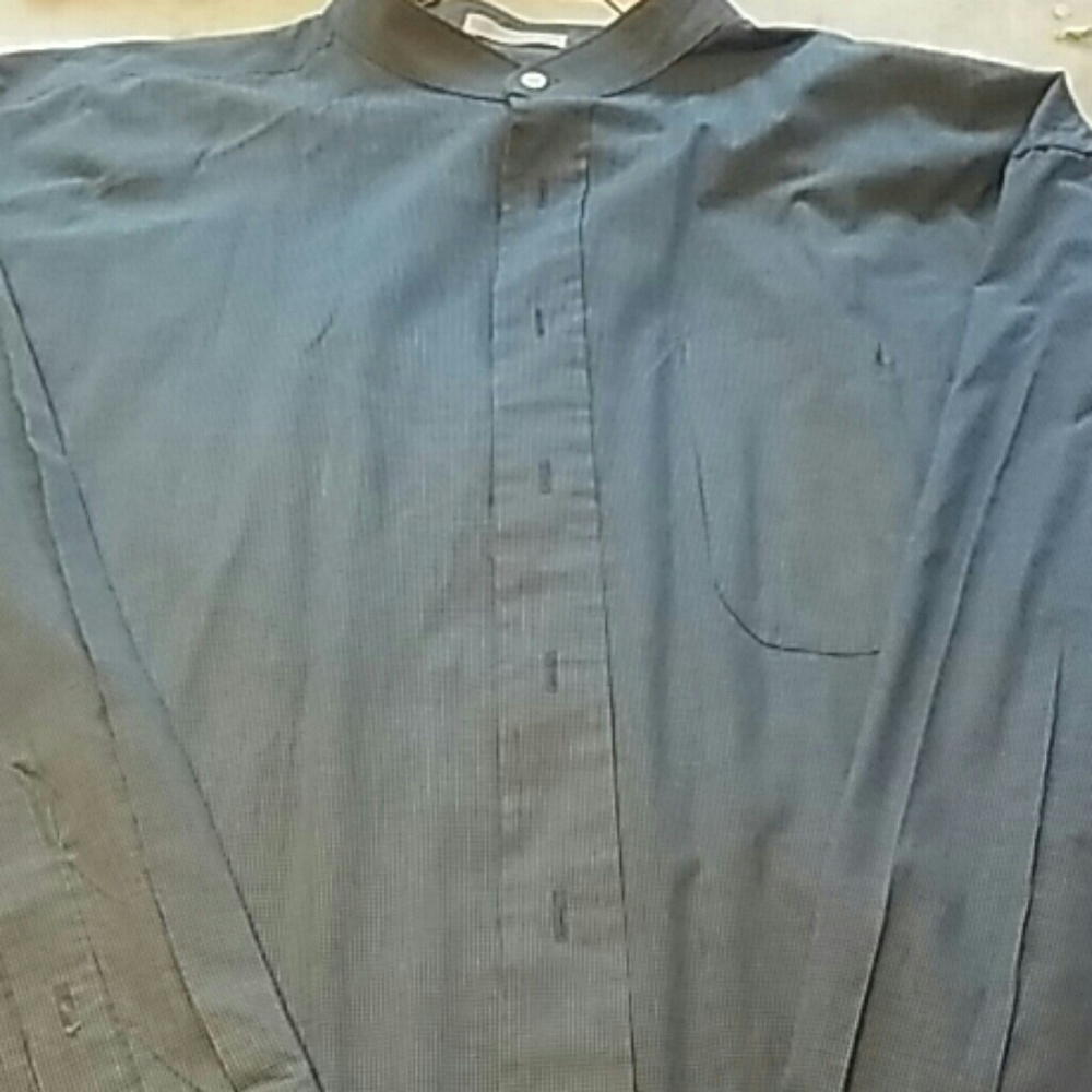 Mens banded neck big mans shirt